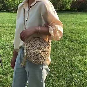 Yogodlns Straw Woven Square Women Crossbody Shoulder Bag Fashion Tassle Design Small Handbag