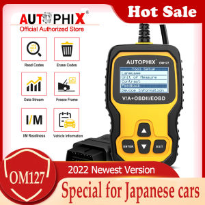 Autophix OM127 OBD2 JOBD Scanner for Honda Toyota Mazda Mitsubishi Hyundai EOBD Code Reader Check Engine Turn off Engine Light Read Erase Codes OBD 2 Scan Tool Auto Car Diagnostic Tool for All Cars PK Ancel JP700
