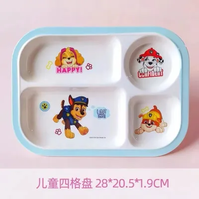 PAW Patrol Kids Divided Plates Chase Rocky Rubble & Skye Melamine BPA-Free Dishwasher Safe Portion Control