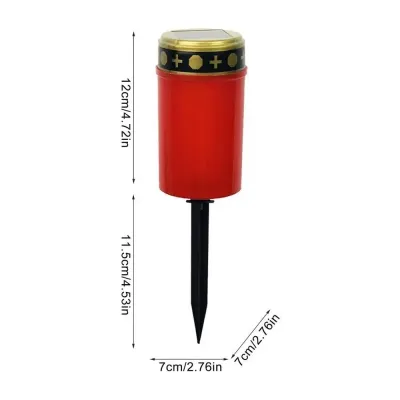 YERZ Waterproof Cemetery Solar Lamp Flameless Solar Sensor Electronic Candle Light Garden Stake Lights Rainproof Lawn Lighting Light Outdoor