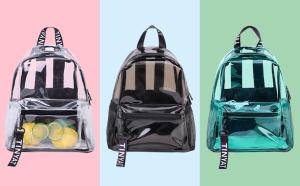 TINYAT Clear Backpack Heavy Duty PVC Transparent Backpack with Reinforced Strap for College Workplace