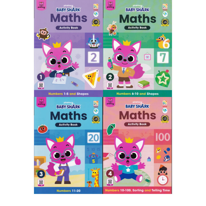 幼儿 益智游戏书 多样化游戏附贴纸 (英文)PINKFONG BABY SHARK MATHS ACTIVITY BOOK 幼稚园 学前 ...