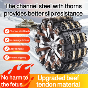 【Heavy-Duty Nylon/Quick Installation】Universal Car/Truck/SUV Tire Chains Anti-Skid Emergency Traction for Mud Snow JMY-168 Vehicle Safety Gear