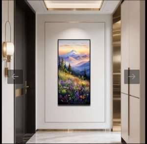 Himalaya Painting 50cmx100cm Mountain Nature Design Matte Type with Frameless Decorative Wall Digital Painting Waterproof