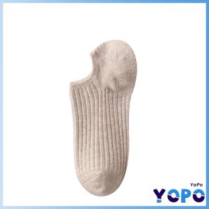 YoPo Ladies Socks Cotton Japanese Style Plain Color Breathable and Comfortable Ankle Socks