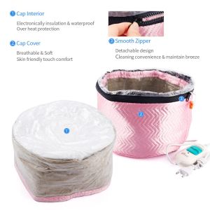 Hengfa Lina Thermal Treatment Hair Cap Heating Hair Steamer 220V Care Accessories Bonnets for Women Hair Dryer Home Spa Salon Styling