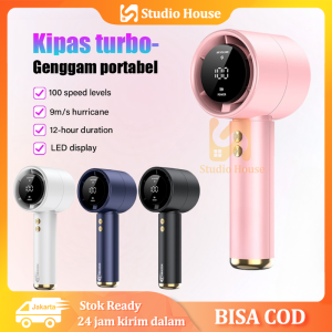 Mini kipas Strong Portable Wind 100 Gear Wind Speed kipas angin Adjustable Turbo kipas tangan High Speed 20000RPM untuk olahraga luar ruangan Fan