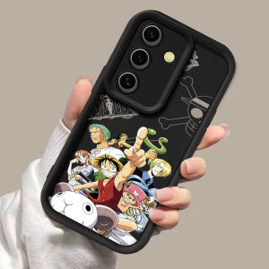 LIFEBELLE for Samsung Galaxy A55 A54 A35 A25 A15 A13 5G A15 4G A04s A05s Black Soft Silicone Shockproof Phone Case White Cute Cartoon Anime Pattern Back Cover
