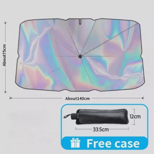 Car Sun Shade Foldable Car Sunshade Umbrella Front and Rear Windshield Car Sunshade Sunscreen Insulation Sunshade Retractable Portable UV Protection Suitable for All Vehicles