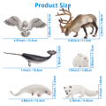 Toymany 12PCS Large Polar Animals Figurines Hand Painted  High-Quality Plastic Arctic Animal Toy Preschool Set Lifelike Animals Model Hand Painted Collection Gift for Kids. 