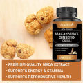 Mulittea Maca Root Extract Capsules 120pcs Korean Panax Ginseng Stress Relief Boost Stamina, Performance, Energy, Muscle Gain & Workout Kapsul Ekstrak Akar Maca Panax Ginseng Korea Pereda Stres Meningkatkan Stamina, Kinerja, Energi, Penguatan Otot&Latihan. 