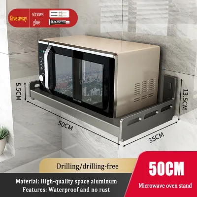 MEIDOO Kitchen Microwave Oven Storage Rack Wall-Mounted Multifunctional Storage Rack
