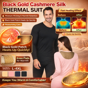 Black Gold Thermal Underwear/ Graphene Cashmere Silk Warm Set /Moisture Wicking Quick Heating Body Temperature Regulation Underwear 石墨烯黑金保暖内衣