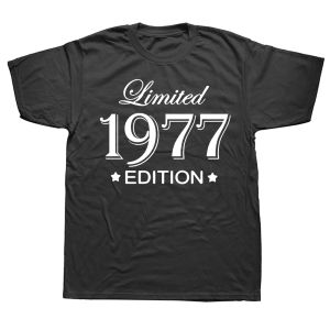 Newest Born in 1977 T Shirt Man Cotton O-neck Short Sleeve Limited Edition 1977 T-shirts Birthday Gift Male Tshirt Tops Tees