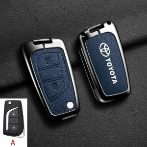 Car Key Case Cover For Toyota Yaris Revo Innova 2016 Fortuner 2019 2019 Hilux Vellfire 2010 Chr Estima Altis Rav4 Yaris Zinc Alloy Key Protect Shell Key Chain
