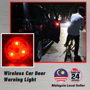 (Ready Stock) 4pcs Wireless Magnetic LED Car Door Warning Light Flashing Safety Signal Light Grab Car Car Safety Warning Light Lampu Kereta Lampu Pintu Kereta Lampu Warning Light Car Door Light Lampu Merah LED Kereta