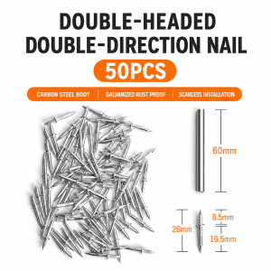 Bidirectional Seamless Steel Nail Double Headed Non-Marking Nails Cement Skirting Line Steel Nail Instal