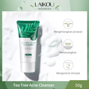 ORI 100% LAIKOU Tea Tree Pembersih Wajah Jerawat Mengecilkan Pori-Pori 50G/Tea Tree Acne Facial Cleanser 50G
