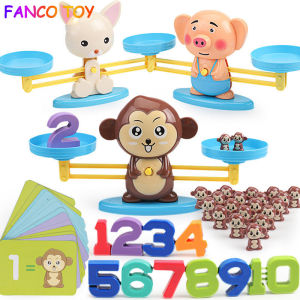 Educational Counting Toys Math Match Digital Game Balance Scale Toys Monkey Balance Early Learning Math Toddlers Kids Baby Toy