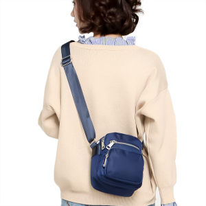 XINRAN ZJ  Multi-zipper Pocket Mini Messenger Bag Waterproof lightweight long slant bag with fat MM small bag 19060-G