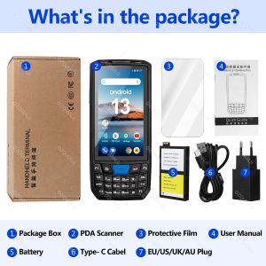 Rugged Handheld Android 13 POS PDA Barcode Scanner 1D 2D QR Codes Reader Honeywell 4G+64G WiFi Bluetooth Data Collector Terminal