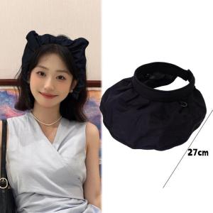 ห่วงรัดผมพับได้ระบายอากาศสำหรับฤดูร้อนได้ห่วงรัดผมแบบหมวกแก๊ปกันแดดขอบกว้างขนาดเล็กหมวกบังแดดกลางแจ้งชายหาดแบบพกพาได้ทุกวัน