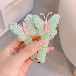 Fashion Embroidered Butterfly Hair Ring Girl Korean Elegant Bubble Braid Hair Rope Hair Accessories