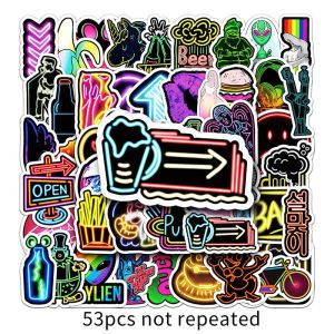 100PCS Cool Fashion Neon Stickers PVC Material Waterproof Sticker Decorative Laptop Stationery Skateboard Water Cup Luggage Water Bottle