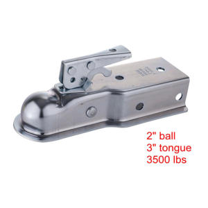 hot Trailer Hitch Coupler Ball Diameter: 2 inches Channel Size: 2 inches Capacity 3500lbs Zinc Pl
