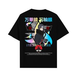 CallOut | Kaos Anime Naruto Karakter Uchiha Itachi Sablon Reflektif Rainbow Bahan Cotton Combed 24s High Quality