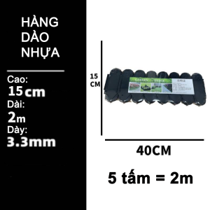 Hàng rào nhựa trang trí sân vườn tạo viền cho bồn hoa gốc cây màu sắc đen trắng