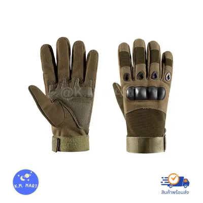 KM ถุงมือยุทธวิธี เต็มนิ้ว ถุงมือมอเตอร์ไซด์ กันลื่น tactical glove ถุงมือขับรถกลางแดด ถุงมือปั่นจักรยาน