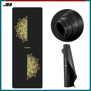 JBA PU Yoga Mat Dual Layer Anti Slip Thick 5MM With Positive Line Durable Ruber Sweat Absorption Workout Mat For Women 瑜伽垫