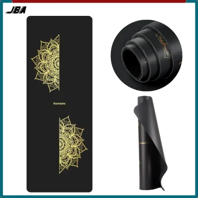 JBA PU Yoga Mat Dual Layer Anti Slip Thick 5MM With Positive Line Durable Ruber Sweat Absorption Workout Mat For Women 瑜伽垫