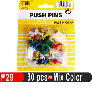Colorful Push Pins (30/100 Pcs) | Assorted Color Tacks | Durable Plastic Head & Steel Pin | Multi-Pack for School Office & Bulletin Board Use