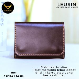 VALQO LEUSIN Batik Dompet Kartu kulit Sapi ID Card holder Souvenir Kantor