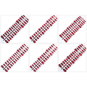 30Pcs Cats Eye Press on Nail Wine Reds Fake Nail Artificial Acrylic Nail Glues on Nail Stick on Nail for Women Girls