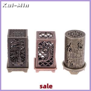 Kui-Min Alloy Censer Incense Holder Square Cylinder Vertical Incense Indoor Aromatherapy Home Ornament Chinese Inense s
