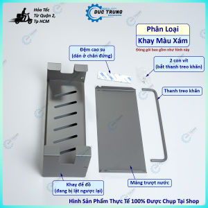 Kệ để đồ rửa chén nước rửa chén bát giẻ lau để bồn rửa thép carbon sơn nhiệt chống rỉ sét - 655