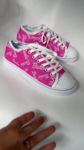 2023 European and American New 3D Printed Letters Large Size Canvas Shoes Womens Foreign Trade Flat Casual Shoes Sports Board Shoes