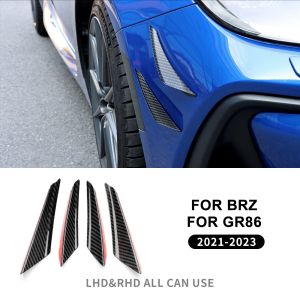 KUNGKIC Real Carbon Fiber For Subaru BRZ Toyota GR86 2021-2024 Front Fender Spoiler Blade Trim Bumper Stickers Exterior Accessories
