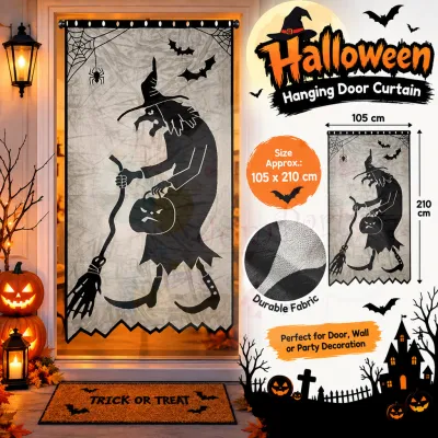 JomParty Happy Halloween Door Curtain Hanging Decoration Halloween Party Entrance Decor Accessories