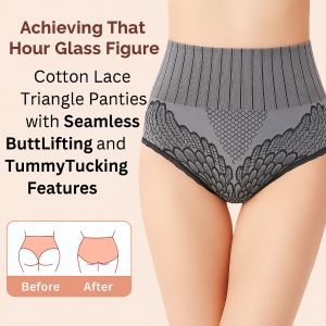 High-waisted Panties Large Size Detail Showcase Girdle Panties Lace Multi-color Available Breathable