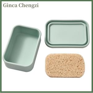 Ginca Giữ thanh dầu gội rắn Hộp đựng xà phòng du lịch chống rò rỉ lớn Hộp xà phòng silicon với lớp thoát nước hộp đựng xà phòng tăng cường