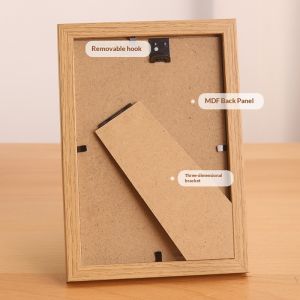 QIHUISHI Khung ảnh gỗ tối giản hiện đại với móc có thể điều chỉnh và đứng cho bàn hoặc tường hiển thị