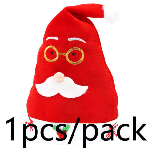 (1 cái/túi) 28x39cm Mũ giáng sinh Nhung vàng vải Santa Claus thiết kế dễ thương Mũ trang trí ngày Lễ tiệc năm mới