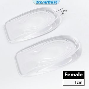 1cm 2cm 3m Invisible Inner Heightening Insole Soft Anti-skid Foot Care Inserts Pads Transparent Gel Lift Shoe Pad
