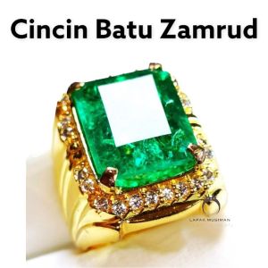 Cincin Pria Batu Zamrud Rusia Kualitas Terbaik