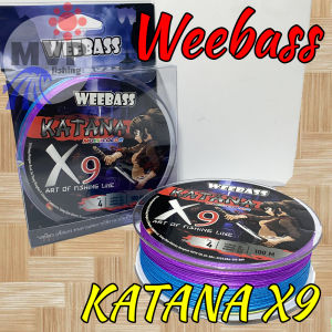 สาย PE Weebass KATANA X9 ความยาว 100 เมตร สายสีรุ้ง