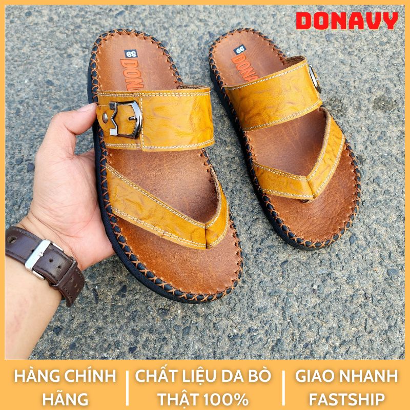 High-end 100% DONAVY Genuine Cow Mens Finger Straps, 3-Wire Style Sewing Pad Rain Cover, Solid Rubber Pad, Soft Leather Strap d.3c